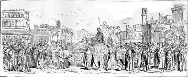 1836绘画展览Petrarch的胜利1836MagasinPittoresque1836年背景图片