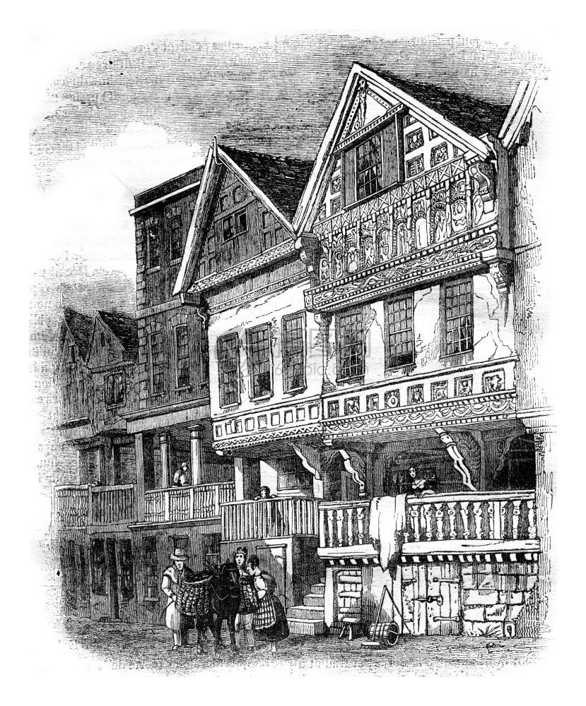 切斯特的老房子1836年的MagasinPittoresque图片