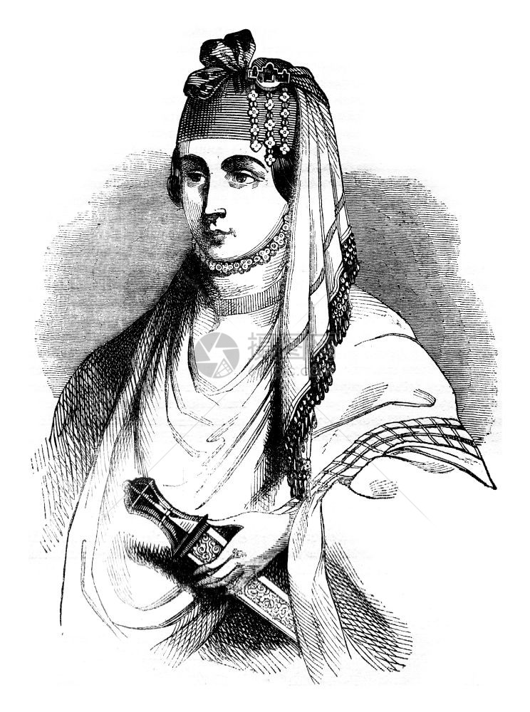 美丽的MaaniGiorida的肖像彼得德拉阿勒的妻子184年的MagasinPittoresque图片