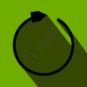 绿色背景上的黑刷新箭头平面图标黑色刷新箭头平面图标图片
