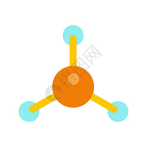 模型图标白色背景上孤立的分子平面图标分子平面图标背景