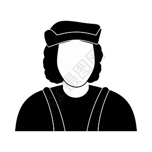 古巴风格素材克里斯托弗哥伦布服装图标黑色简单风格插画