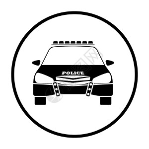 车辆矢量警用图标前视细圆Stencils设计矢量说明背景