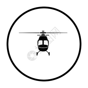 直升机矢量直升机图标前视细圆Stencil设计矢量说明背景