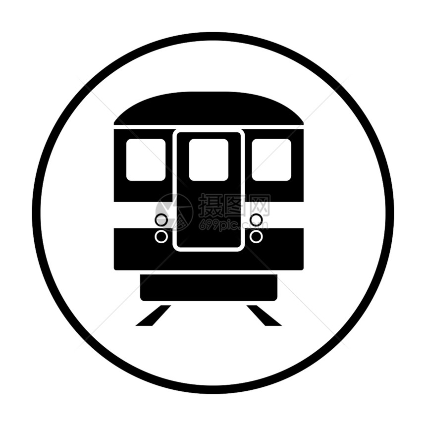 地铁图标前视细圆Stencils设计矢量说明图片