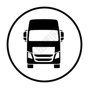 卡车图标前视细圆Stencil设计矢量说明图片