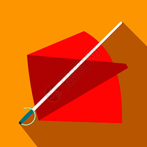 红托竹荪黄色背景的红斗篷和图标斗篷和图标平板风格插画