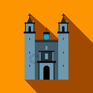 墨西哥建筑大教堂插画