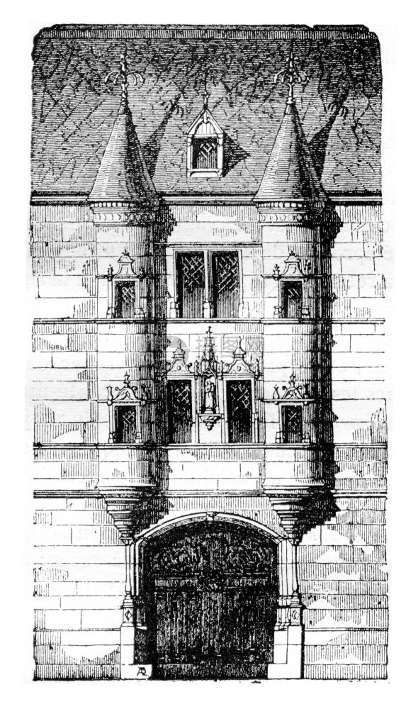 18世纪一栋房屋的入口Reims1842年MagasinPittoresque1842年图片