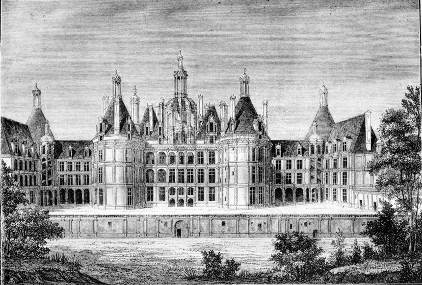 文艺复兴时代Blois附近的ChateaudeChambord1842年马加辛皮托雷斯克图片