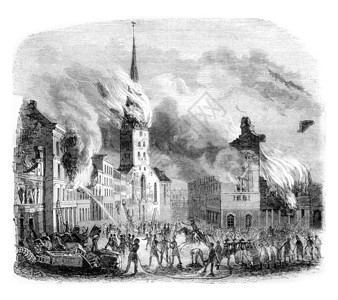 汉堡圣皮埃尔教堂之火1842年马加辛皮托罗尔克图片