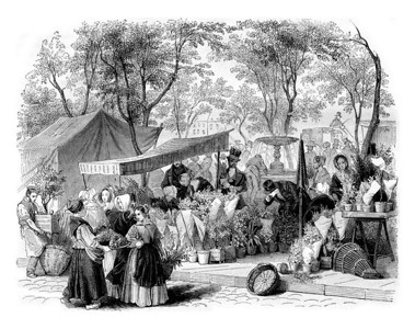 花卉市场1842年的MagasinPittoresque图片