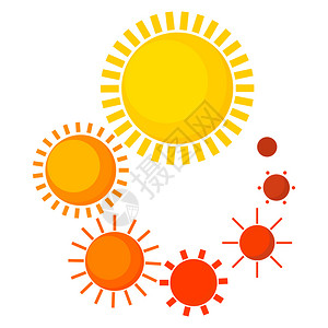 太阳线性图标在白色背景上装入卡通样式中的进程圆形图标加载进程圆形图标卡通样式背景