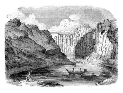 马克萨斯群岛Marquesas群岛塔希提湾之景1843年马加辛皮托雷斯克背景