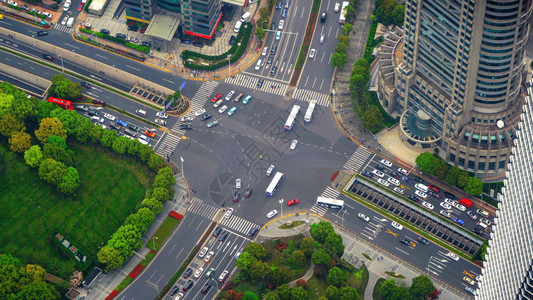 交通概念中的桥梁道路或街上海市的建筑结构形状图片