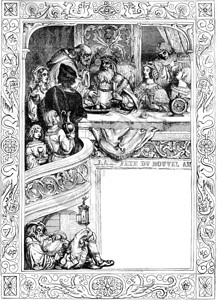 第一次交付刻有古老的插图184年马加辛皮托罗克背景图片