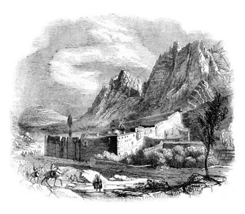 西奈山圣凯瑟琳修道院的景象184年马加辛皮托雷斯克图片