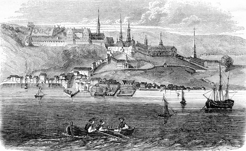 魁北克市视图加拿大和首都184年MagasinPittoresque图片