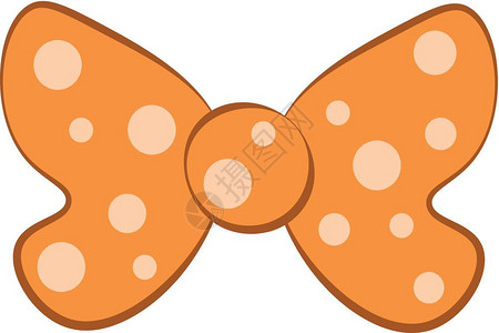 橙色的弓领带杏子色斑点向量彩色绘画或插图图片