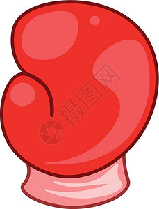 红手套红色彩拳击手套矢量彩色绘画或插图插画