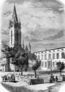 博物馆和圣约翰教堂的外观184年马加辛皮托雷斯克古老的雕刻图集图片