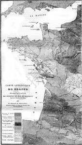 法国地质图1845年的MagasinPittoresque背景图片