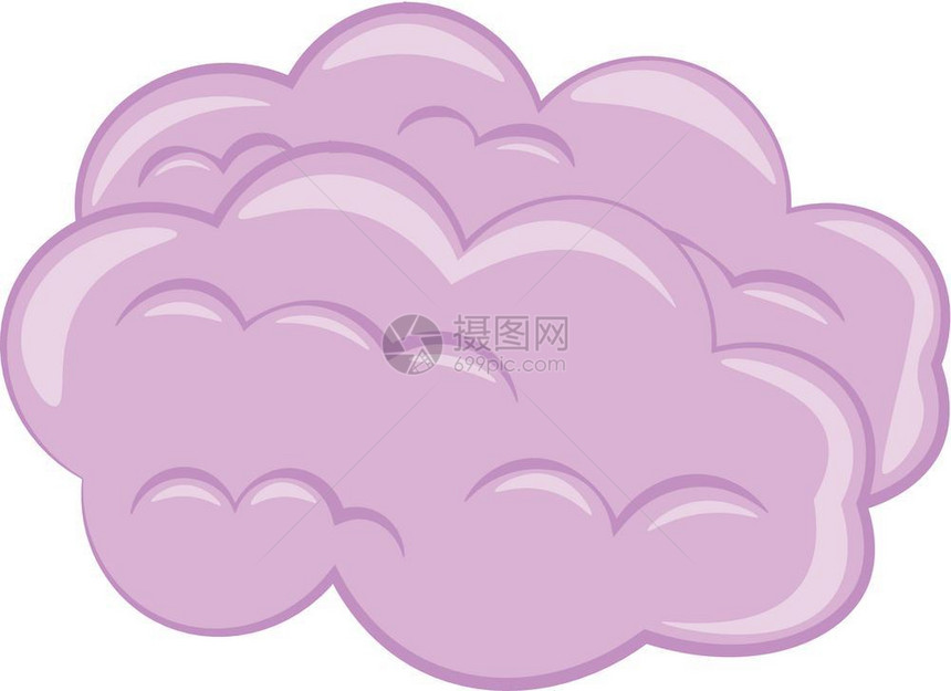 紫色的大脑形状像云矢量彩色图画或插图片