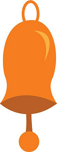 橙色钟的插图带有Clapper矢量颜色图画或插背景图片