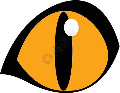 黄色眼睛有巨大的学生矢量颜色图画或插图片