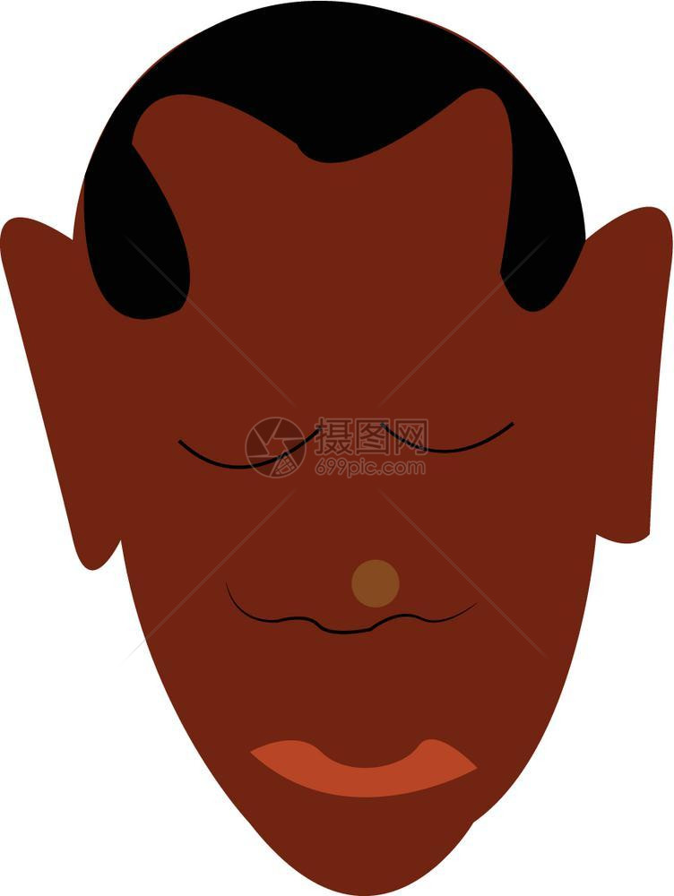 黑棕色肤男子的图像头发型剪裁矢量彩色图画或插图片