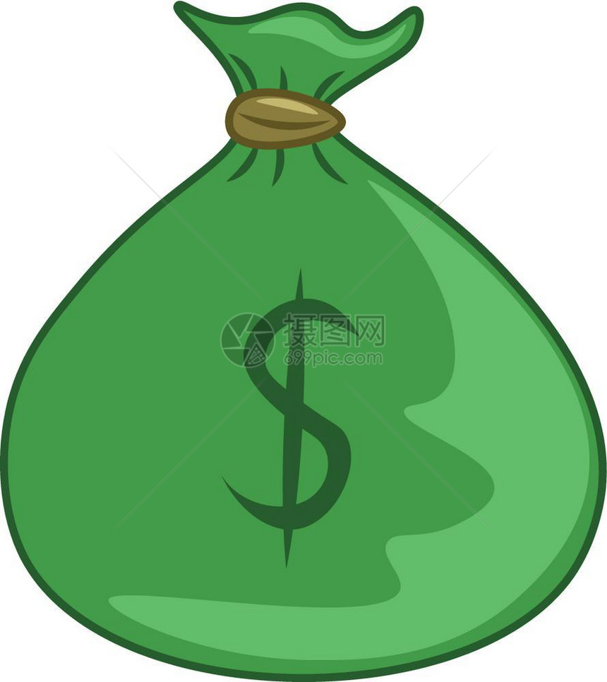 一个绿色袋上面写着的绿色袋担心里面有钱图片