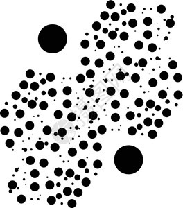 两个大黑圈矢量颜色绘图或插之间的小黑圆像图片
