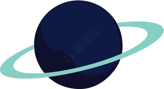 环绕着绿的蓝色圆图像与行星矢量颜色图或插有关图片