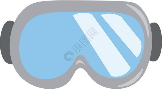 带有灰框架矢量颜色绘图或插的滑雪护目镜像背景图片