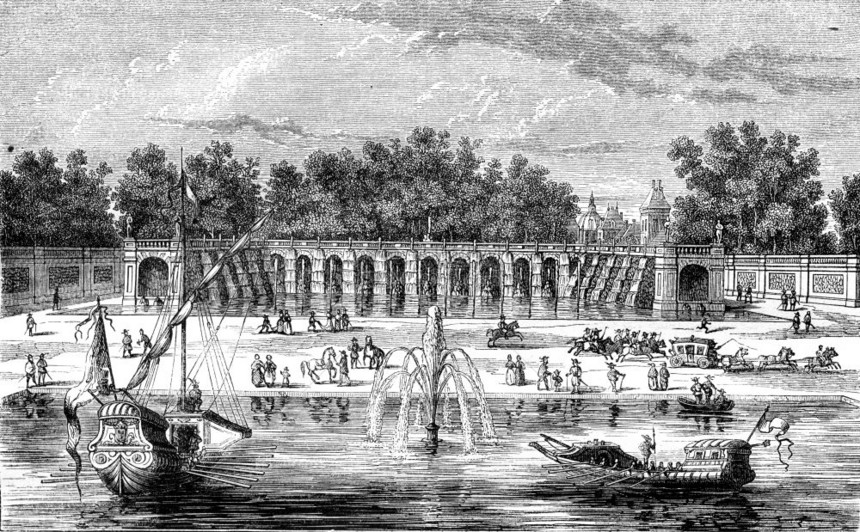 Fontainebleau以前的瀑布1846年的MagasinPittoresque图片