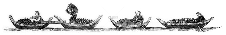港口煤炭水果船古典雕刻的插图1846年马加辛皮托罗尔克图片