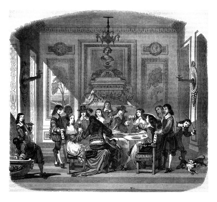 Louis14下的一顿饭1847年的MagasinPittoresque图片