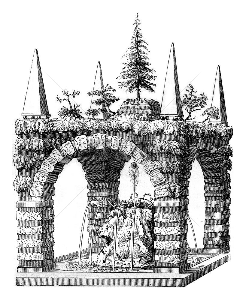 古老的不泉1847年的马加辛皮托罗克图片