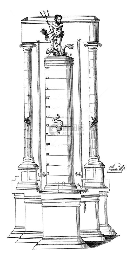 瓦伦丁斯坦塞尔水磁时钟喷泉1847年马加辛皮托雷斯克图片