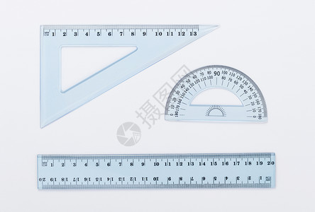 透明尺子素材白背景顶视图时的标尺度背景