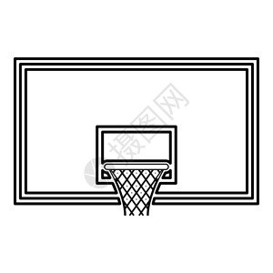 篮球板黑色矢量显示平板风格简单图像插画