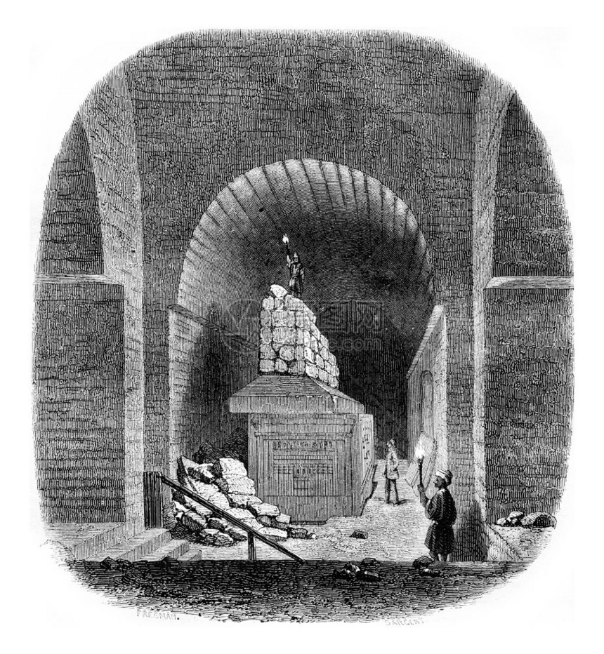 MemphisSerapeum内地观点185年的MagasinPittoresque图片