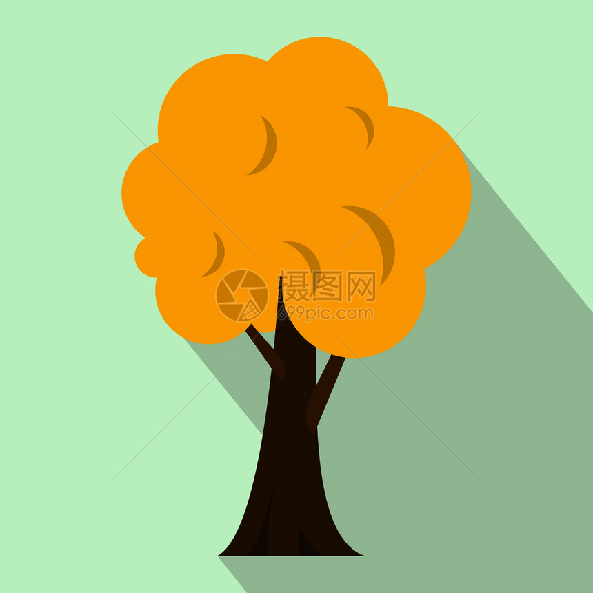 黄色秋树图标图片