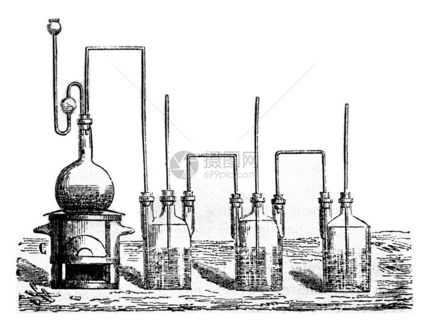 1857年马加辛皮托罗克准备硫化溶液古代刻画图集图片