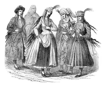 16年的波斯女士服装1857年的马加辛皮托罗克图片