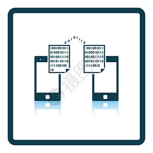 交换数据图标平方阴影反射设计矢量说明图片