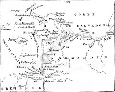 Calvados和Cottentin两边1857年的MagasinPittoresque背景图片