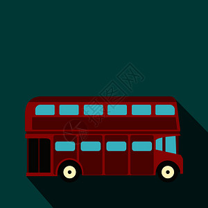 红色双层公交车图片