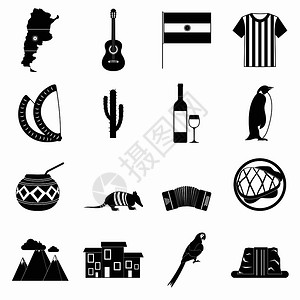 布宜诺斯艾利斯阿根廷为任何设计置简单样式的图标插画