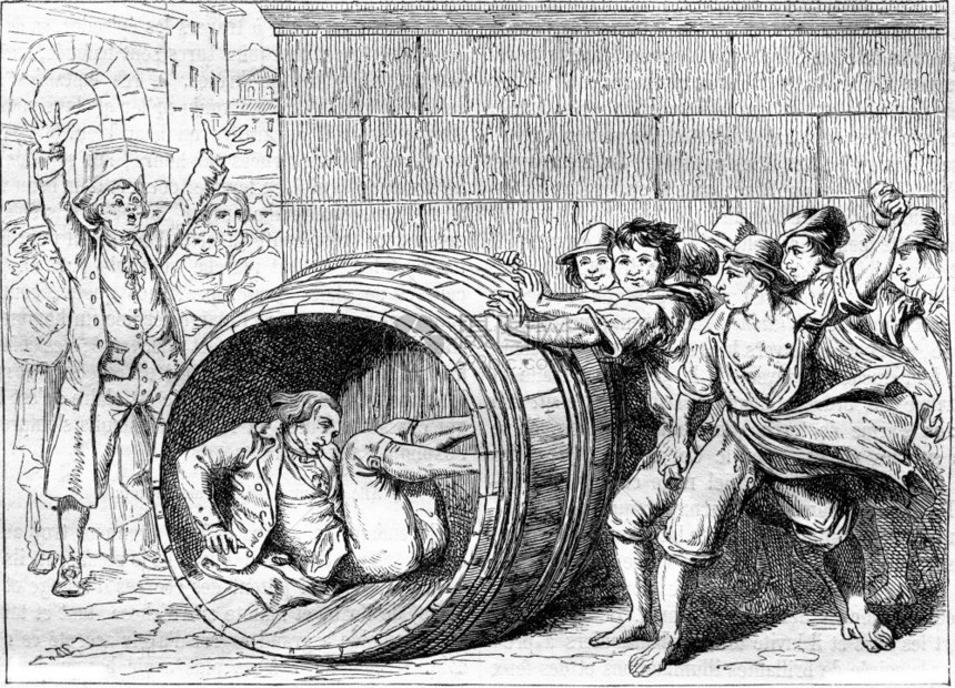 一名犹太人撞上了罗马的桶子1857年的马加辛皮托雷斯克图片